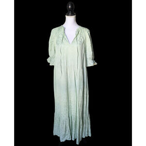 Atelier Reve Milio Light Green Pastel Floral Print Maxi Dress New Size 40 Large